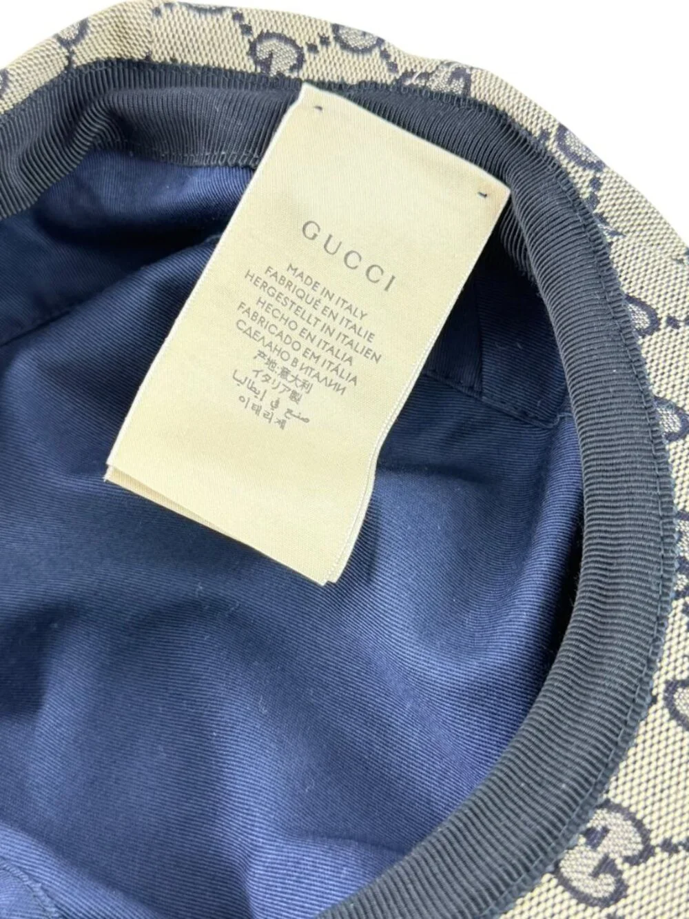 GUCCI Blue GG Monogram Canvas Flat Newsboy Cap Men's Hat Marked as S 57cm 696856